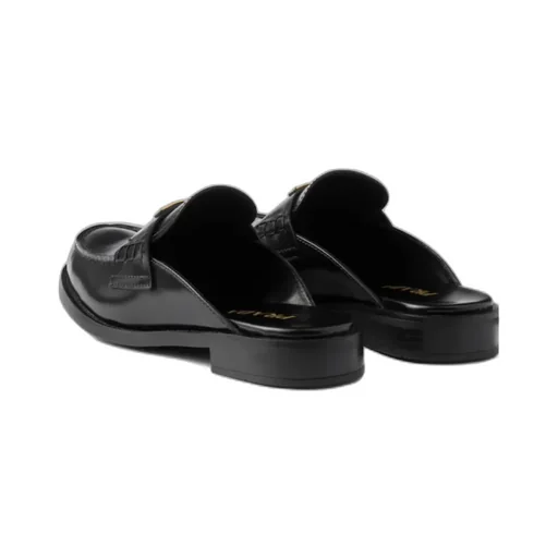 Brushed Leather Mules