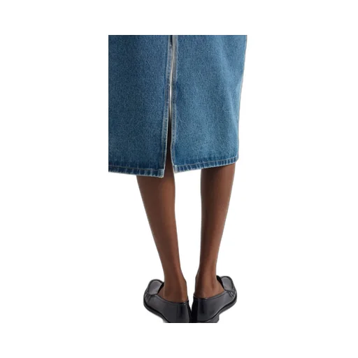 Logo-Patch Denim Skirt