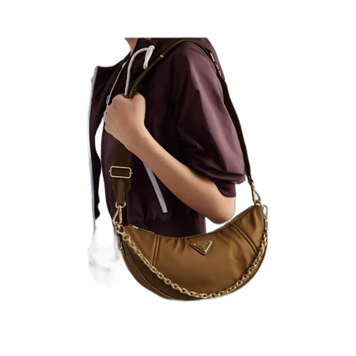 Re-Nylon Demi-Lune Shoulder Bag