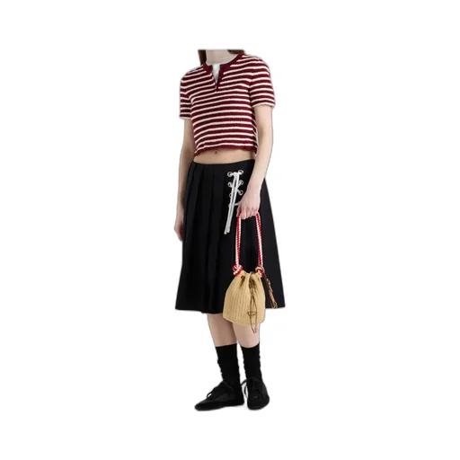 Striped Straight Hem Polo Top