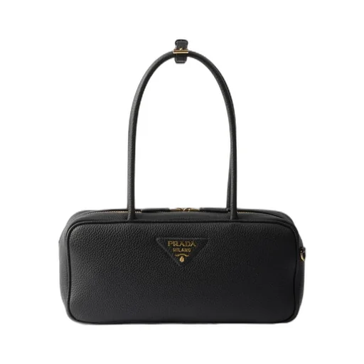 Triangle-Logo Zipped Shoulder Bag