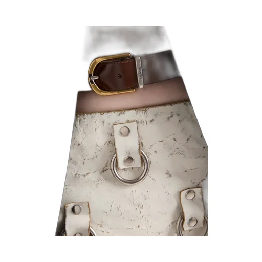 Embellished Leather Miniskirt
