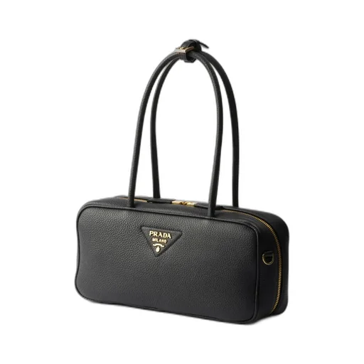 Triangle-Logo Zipped Shoulder Bag