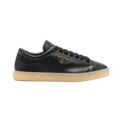 Enamel Triangle-Logo Sneakers