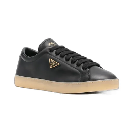 Enamel Triangle-Logo Sneakers
