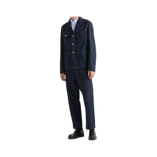 Enamel-Triangle Logo Tapered Leg Trousers