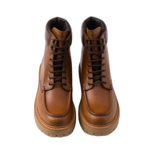 Round-Toe Lace-Up Boots
