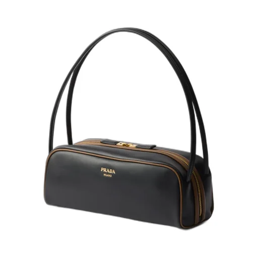 Logo-Printed Zipped Shoulder Bag