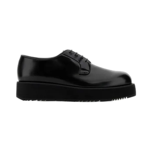 Brushed-Leather Derby Shoes