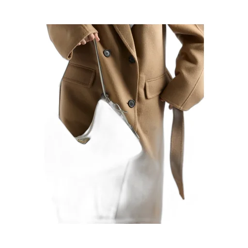 Double-Breasted Cashgora Coat