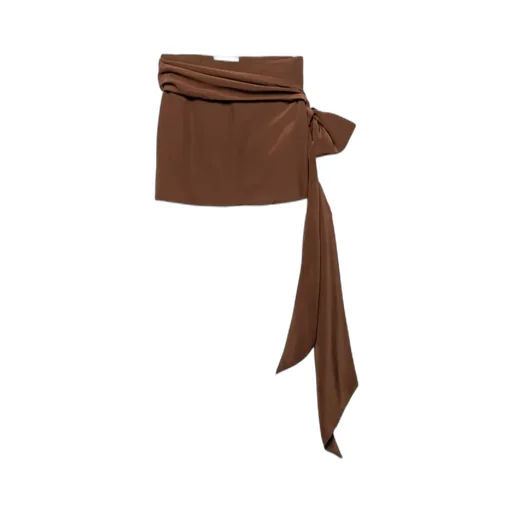 Crepe De Chine Draped Mini Skirt