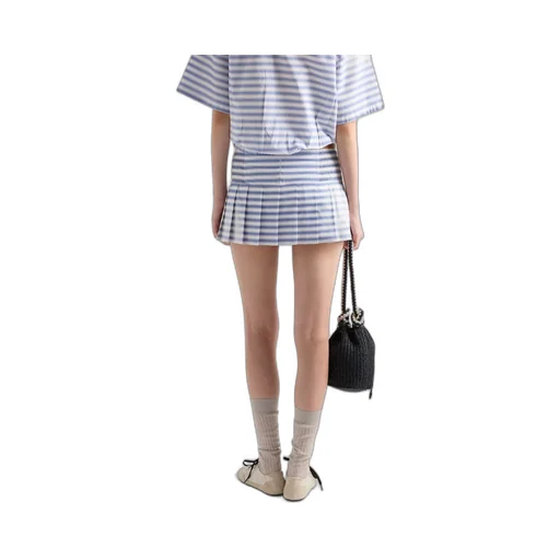 Striped Poplin Miniskirt