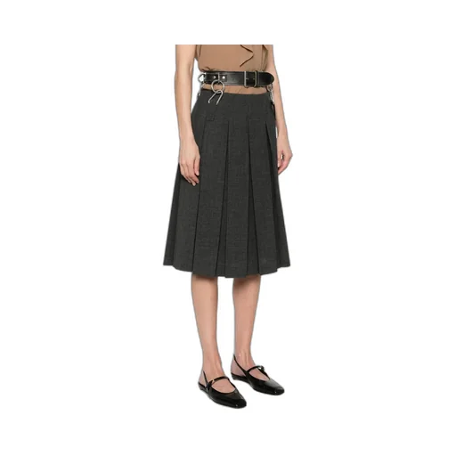 Pleat Detailed Midi Skirt