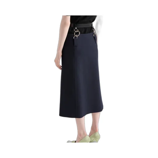 Rush Stitch Skirt With Belt