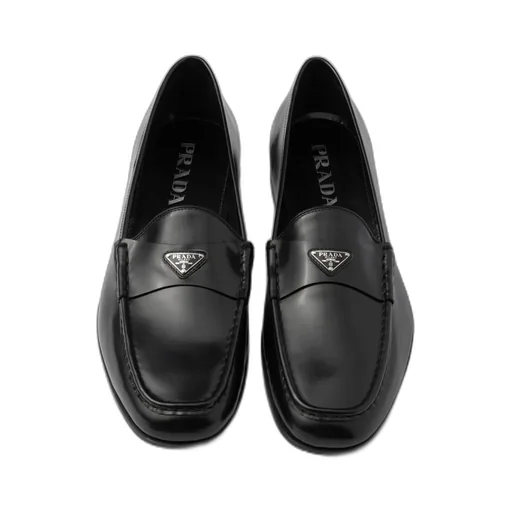 Brushed Leather Loafers