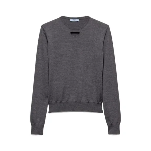 Cut-Out Detailed Crewneck Jumper