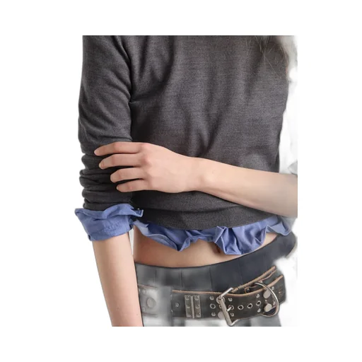 Cut-Out Detailed Crewneck Jumper