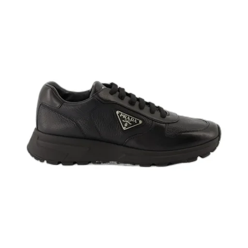 Triangle-Logo Lace-Up Sneakers