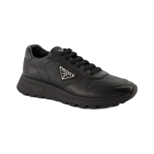 Triangle-Logo Lace-Up Sneakers
