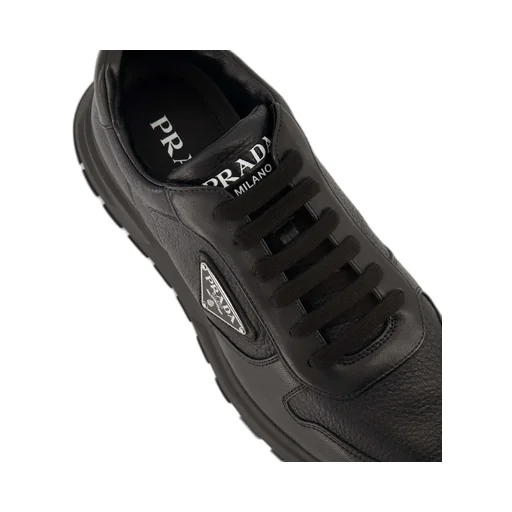 Triangle-Logo Lace-Up Sneakers