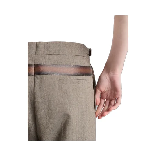 Belt-Detailed Pleated Trousers