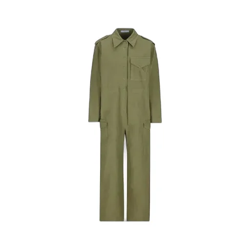 Flap-Pocket Button Jumpsuit