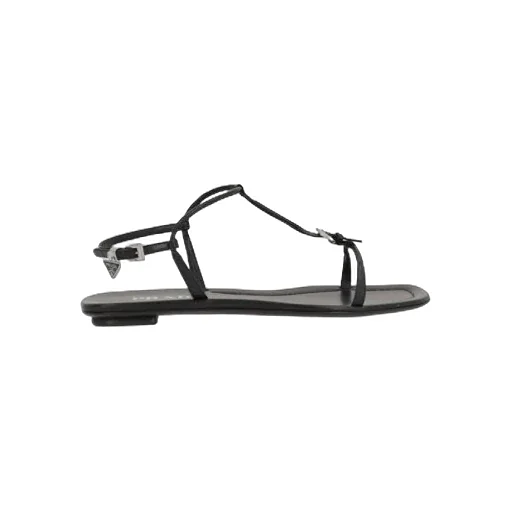 Triangle-Logo Square-Toe Sandals