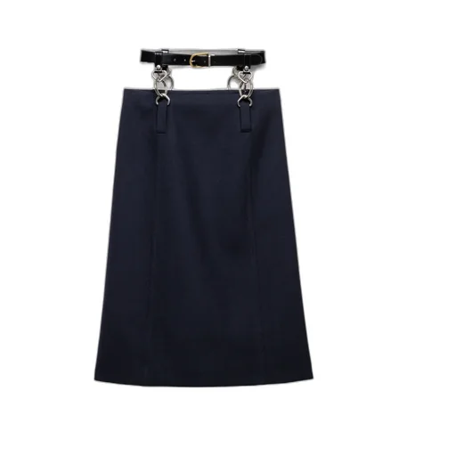 Rush Stitch Skirt With Belt