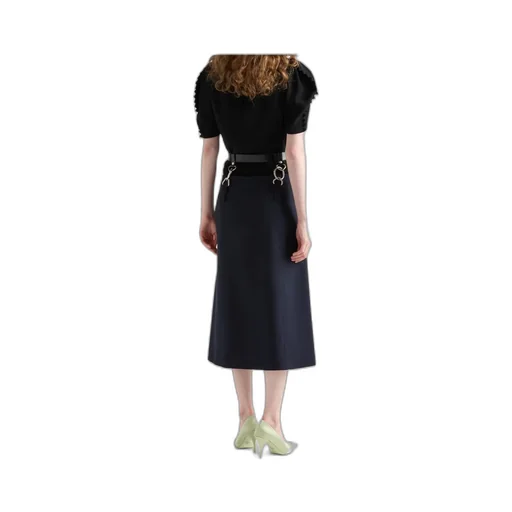Rush Stitch Skirt With Belt