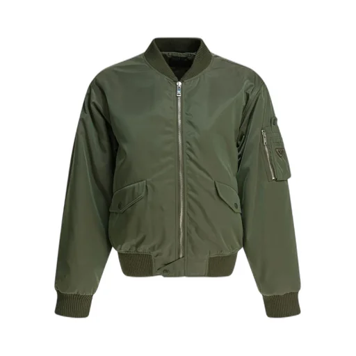 Triangle-Logo Zipped Bomber Jacket