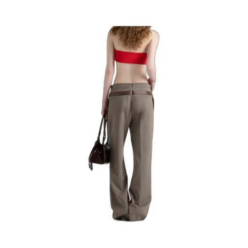 Belt-Detailed Pleated Trousers