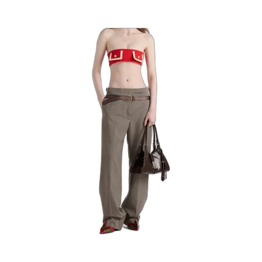 Belt-Detailed Pleated Trousers