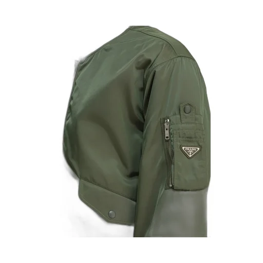 Triangle-Logo Zipped Bomber Jacket