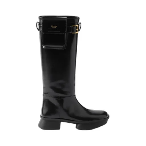 Equal Block-Heeled Pouch Boots