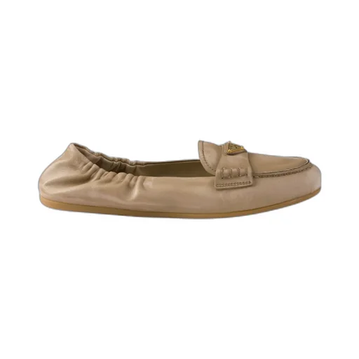 Triangle-Logo Round-Toe Loafers