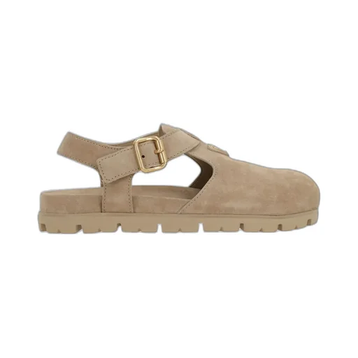 Triangle-Logo Buckle-Fastened Sandals