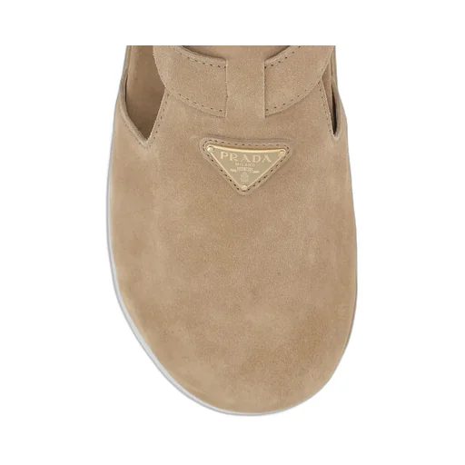 Triangle-Logo Buckle-Fastened Sandals