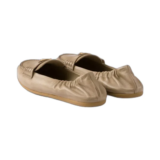 Triangle-Logo Round-Toe Loafers