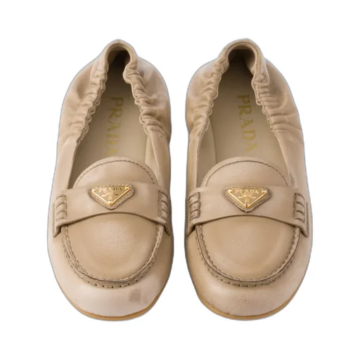 Triangle-Logo Round-Toe Loafers