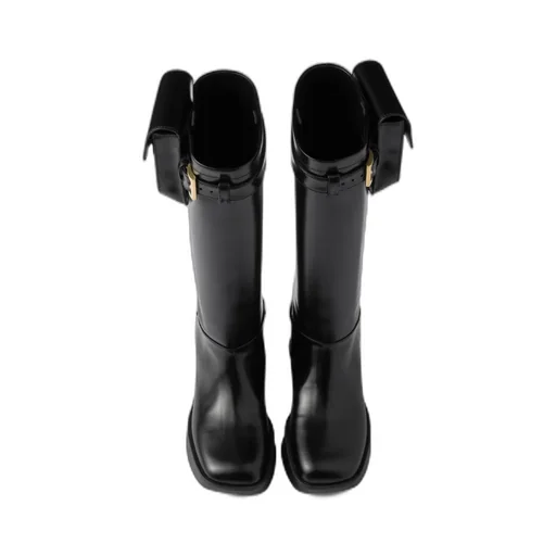 Equal Block-Heeled Pouch Boots