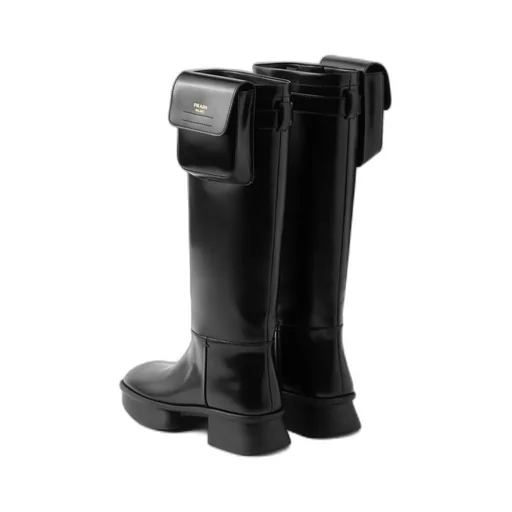 Equal Block-Heeled Pouch Boots