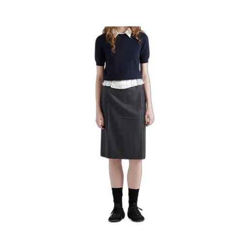 High-Waist Straight Hem Skirt