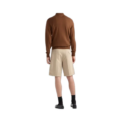 Logo Detailed Pleated Bermuda Shorts