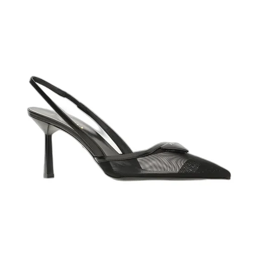 Mesh-Panelled Slingback Pumps