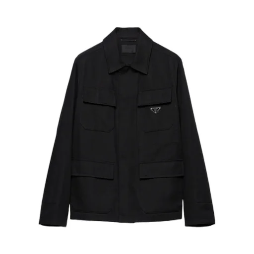 Triangle-Logo Straight Hem Jacket