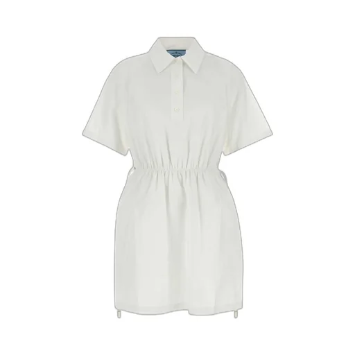 Short-Sleeved Drawstring Dress