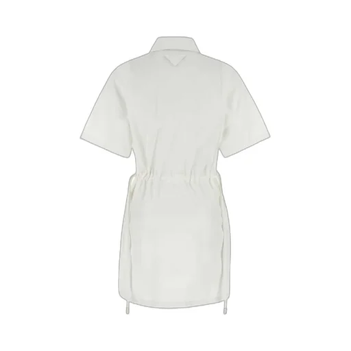Short-Sleeved Drawstring Dress