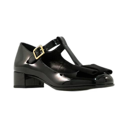 Bow Detailed Block Heeled Pumps