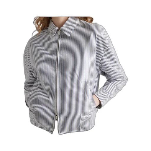 Striped Poplin Blouson Jacket