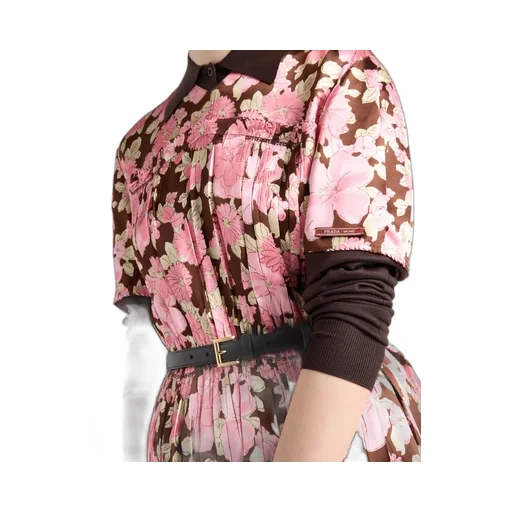 Embroidered Satin Midi-Dress